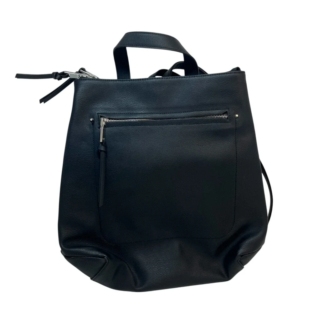 Steve Madden Black Backpack‎ Purse Excellent Condition 14.5